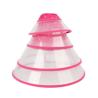 Pet Recovery Dog Cones Cat Cones After Surgery Adjustable Breathable Dog Cone Collar Soft Plastic Puppy Elizabethan E-Collar
