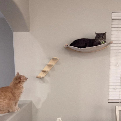 Wall Mounted Cat Climbing Shelves For Cats Hammock With Tassels 2025 New Detachable Felt Steps & Platform for Kitten & Cat Sleep