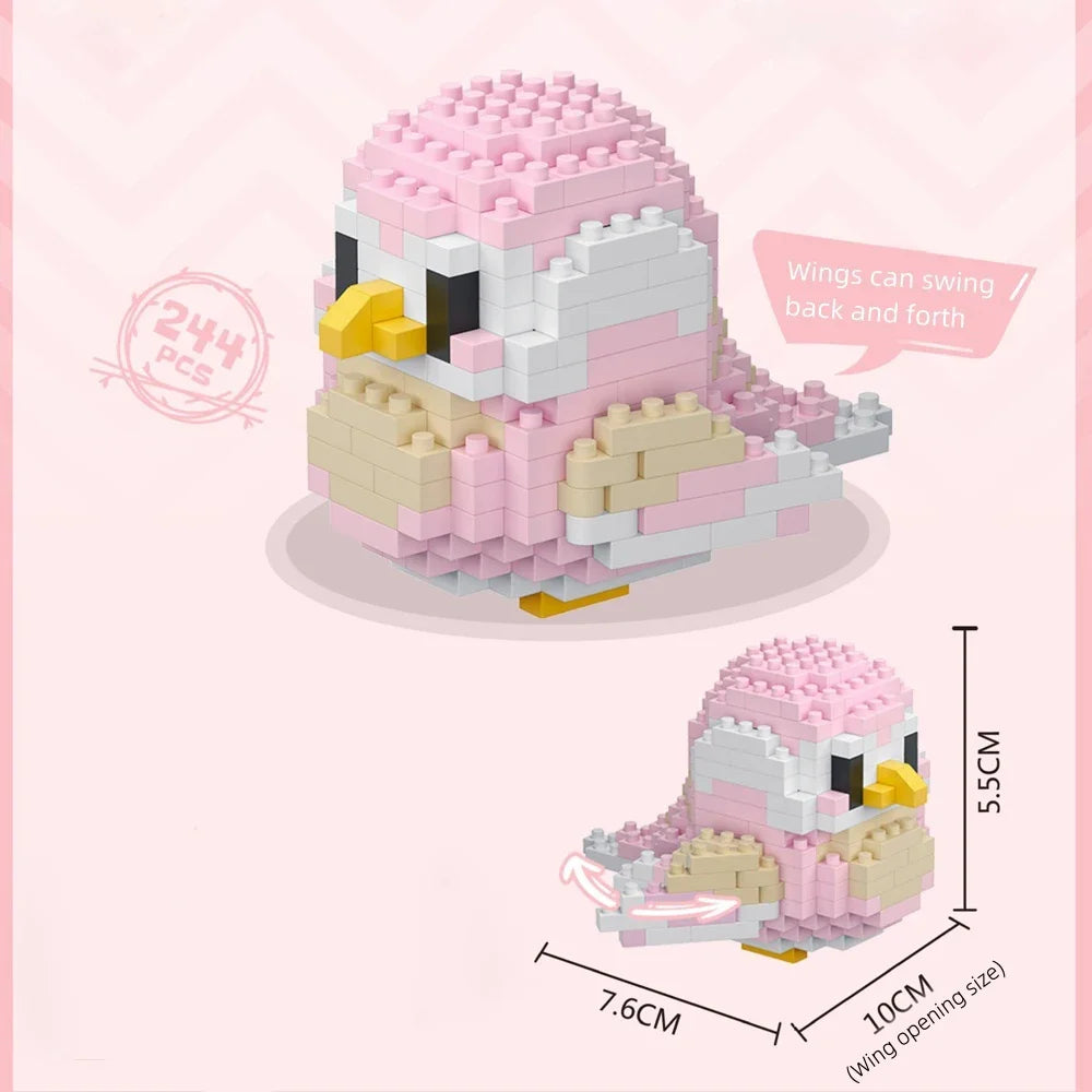 KNEW BUILT Colorful Parrot Micro Mini Building Blocks Assembly Toys 3D Model Bricks for Birds Funs Hands-on Ability Gift
