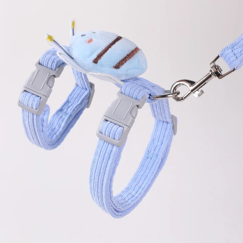 Pet cat chest harness, bee traction rope, suitable for all seasons, breathable and not stuffy, compact and exquisite