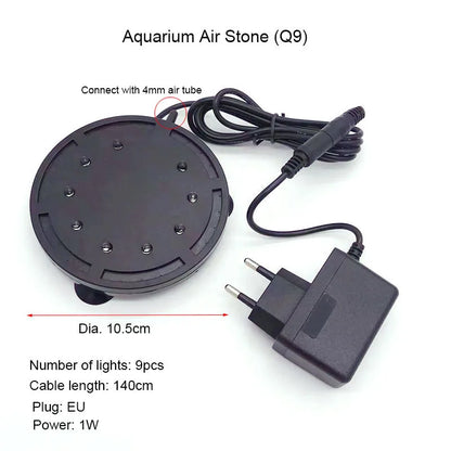 1pc Aquarium Air Stone Bubble Bar with LED Light Underwater Oxygen Pump  Aquarium Fish Tank Aerator Pump Stone with Suction Cups