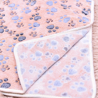 Soft Flannel Fleece Cat Dog Blanket Bed Mats Paw Foot Print Warm Pet Blanket Sleeping Beds Cover Mat For Dogs Cats Pets supplies