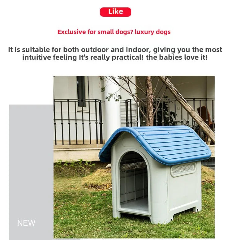 Outdoor kennel with toilet, sun protection in summer, universal in all seasons, outdoor rain-proof dog house, warm in winter, s