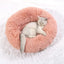 Long haired ultra soft pet cat bed plush washable calming bed donut bed comfortable sleeping artifact