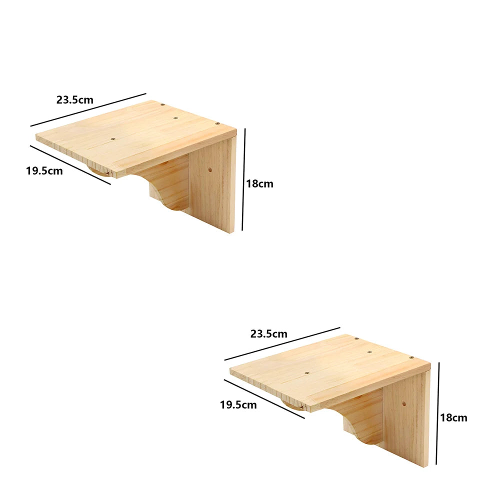 Cat Climbing Wall Mounted Hammock Scratching Post for Cat Wooden Furniture Ladder Steps Cats Sleeping and Playing
