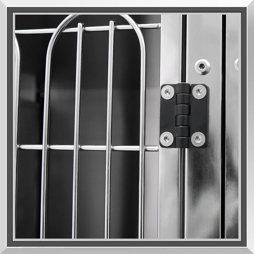 Professional Stainless Steel Veterinary Equipment Modular Breeding Animal Pet Cage With Solid Walls Dog Cage