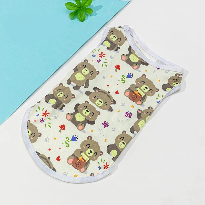 Cute Cat Clothes Yorkshire T-shirt Summer Overalls Pug Cooling Vest Medium Dog Shirt Pet Small Clothing Chihuahua Sweatshirt Xs
