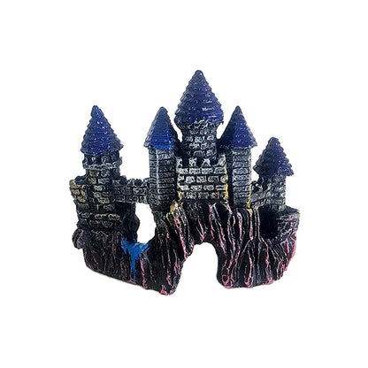 Resin Artificial Fish Tank Ancient Castle Decoration Aquarium Rock Cave Building Decoration Aquatic Landscaping Ornament Decor