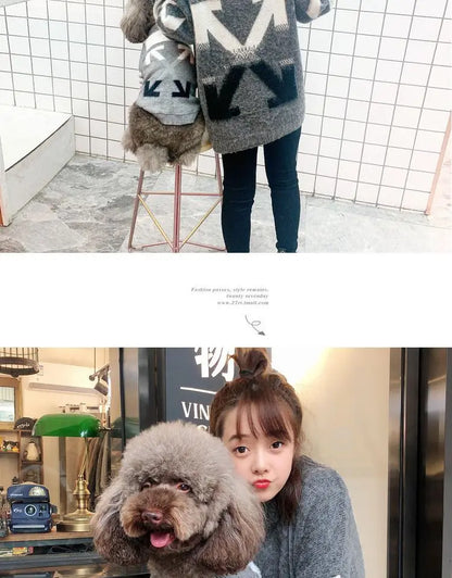 The New Pet Clothes  Cat Sweater  Dog Sweater Korean Version Spring and Autumn Parent-child Wear Six Sizes