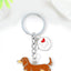 I LOVE Alaska Husky Dog Keychain Cute dachshund  animal Cartoon dog Keychain dog Gift For woman Man Jewelry