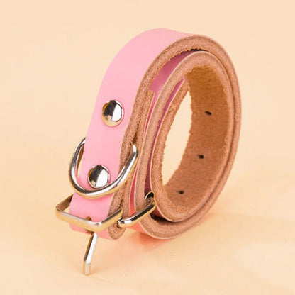 Adjustable Dog Collars Genuine Leather Pet Dog Collar Leash Lead For Small Medium Large Dogs Bulldog Pugs Beagle Dogs Supplies