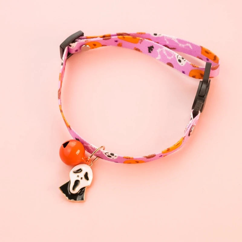 Lightweight Halloween Dog Collars Durable Skull Bat Pendant Cosplay Neck Accessories for Cats Personalized Decorate Pet Necklace