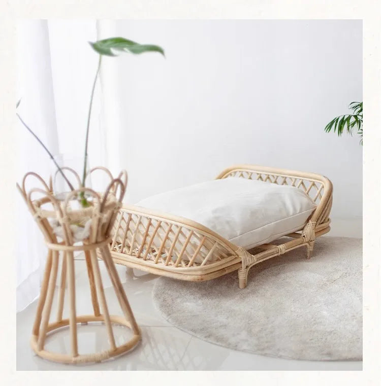 Dog bed universal cat litter pet bed rattan dog bed rattan kennels medium and small dogs winter and summer pet litter