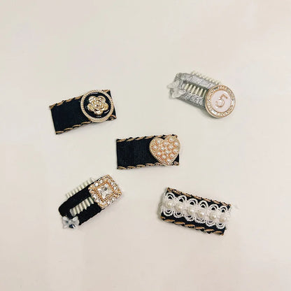 Lovely Pearl Pet Head Wear Black and White Ribbon York Dog Neck Collar Cat Hair Clip Dog BB Clips Teddy Bear Hair Accessories