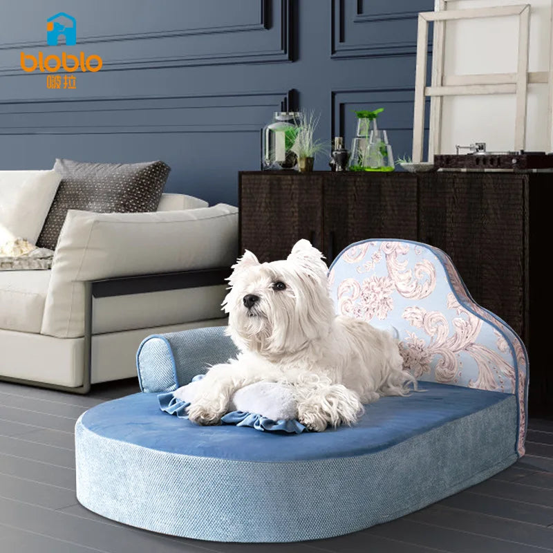 Bola kennel medium and large dog sofa bed removable and washable winter warm dog bed golden feather nest cushion pet supplies