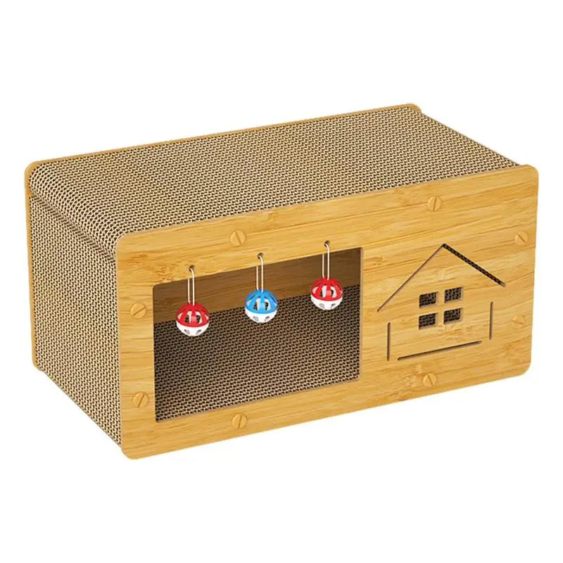 Heavy Duty Cat Scratcher Box Scratch Pad Cardboard Pet Lounger Box Spacious Scratching Lounge Bed Kitten Cat Pet Sleeping House