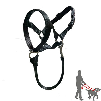 Nylon Dog Muzzle for Small Medium Large Dogs Adjustable Anti Barking Biting , Control Pet Leader Dog Head Collar Halter Leash
