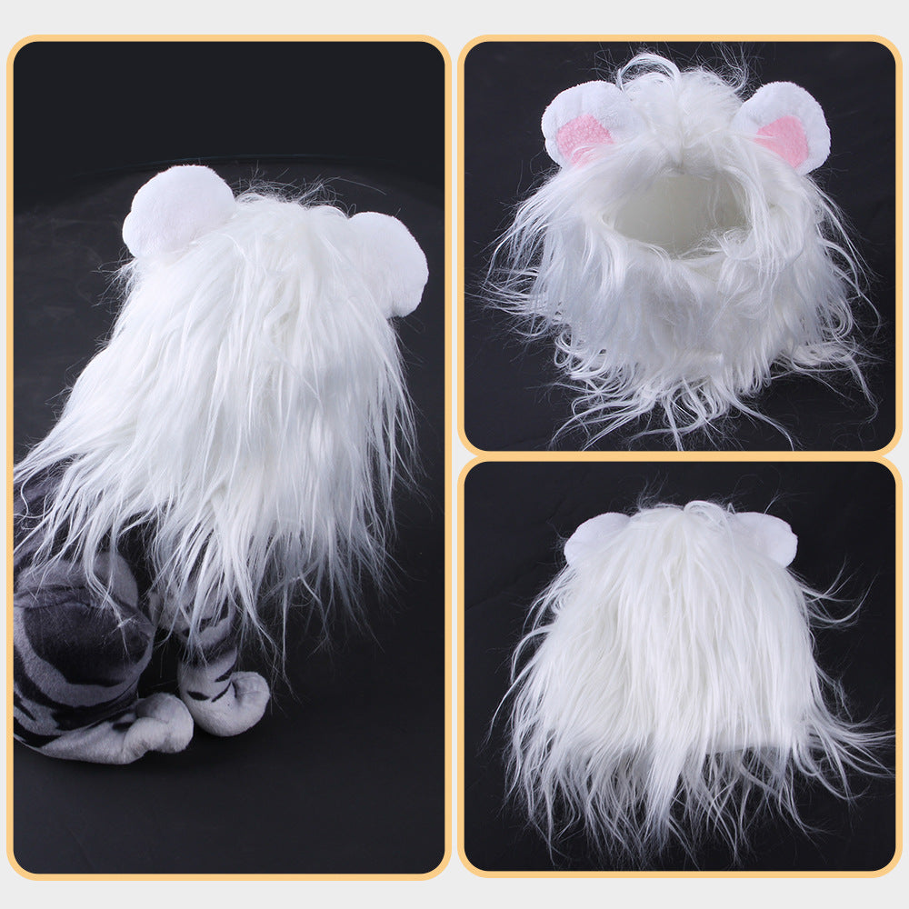 Pet Dog Halloween Costume  Cosplay Lion Headgear Dog Costumes for Small Dogs Cat Wig Hat Headdress Pet Supplies