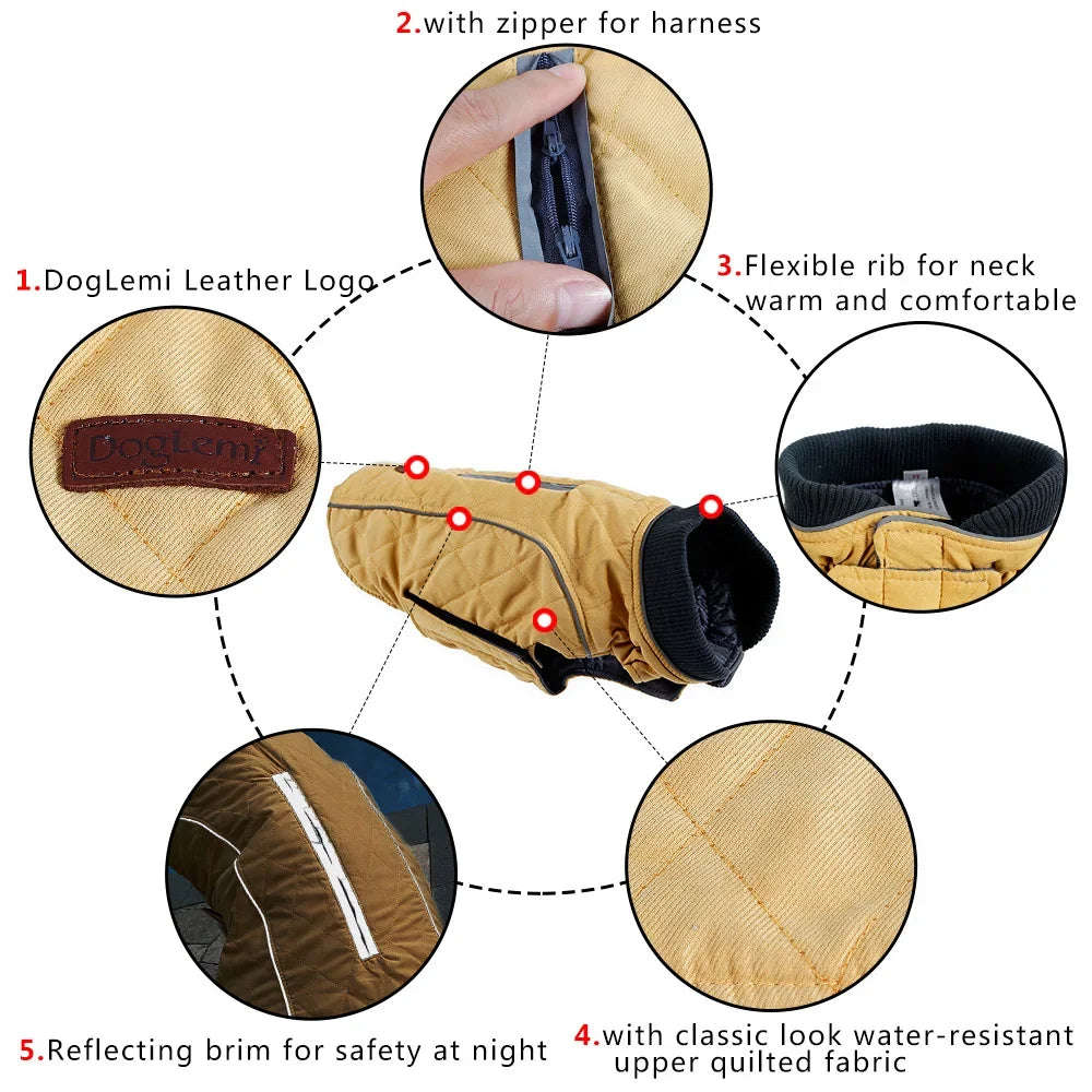 Retro Style French Bulldog Pet Coat Jacket Winter Warm Big Dog Clothes for Medium Large Dogs Pug Bull Terrier mascotas Clothing