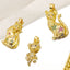 Juya 18K Real Gold Plated Cubic Zircon Bear Lion Bird Tiger Panther Head Leopard Charms For DIY Pendant Necklace Bracelet Making