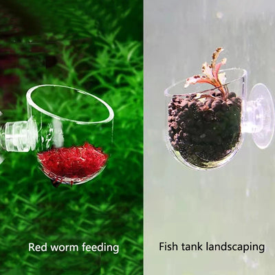 Acrylic Aquarium Feeder Fish Tank Mini Crystal Glass Pot Polka Water Potted Aquatic Planting Cylinder Cup Aquarium Plants Decor