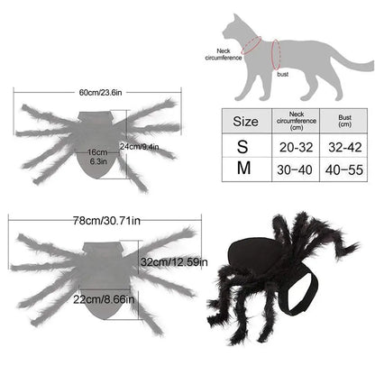 Spider Costume For Cats Fun Realistic Dogs Cats Cosplay Outfit Scary Halloween Dressing For Pet Supplies Festive Costume For