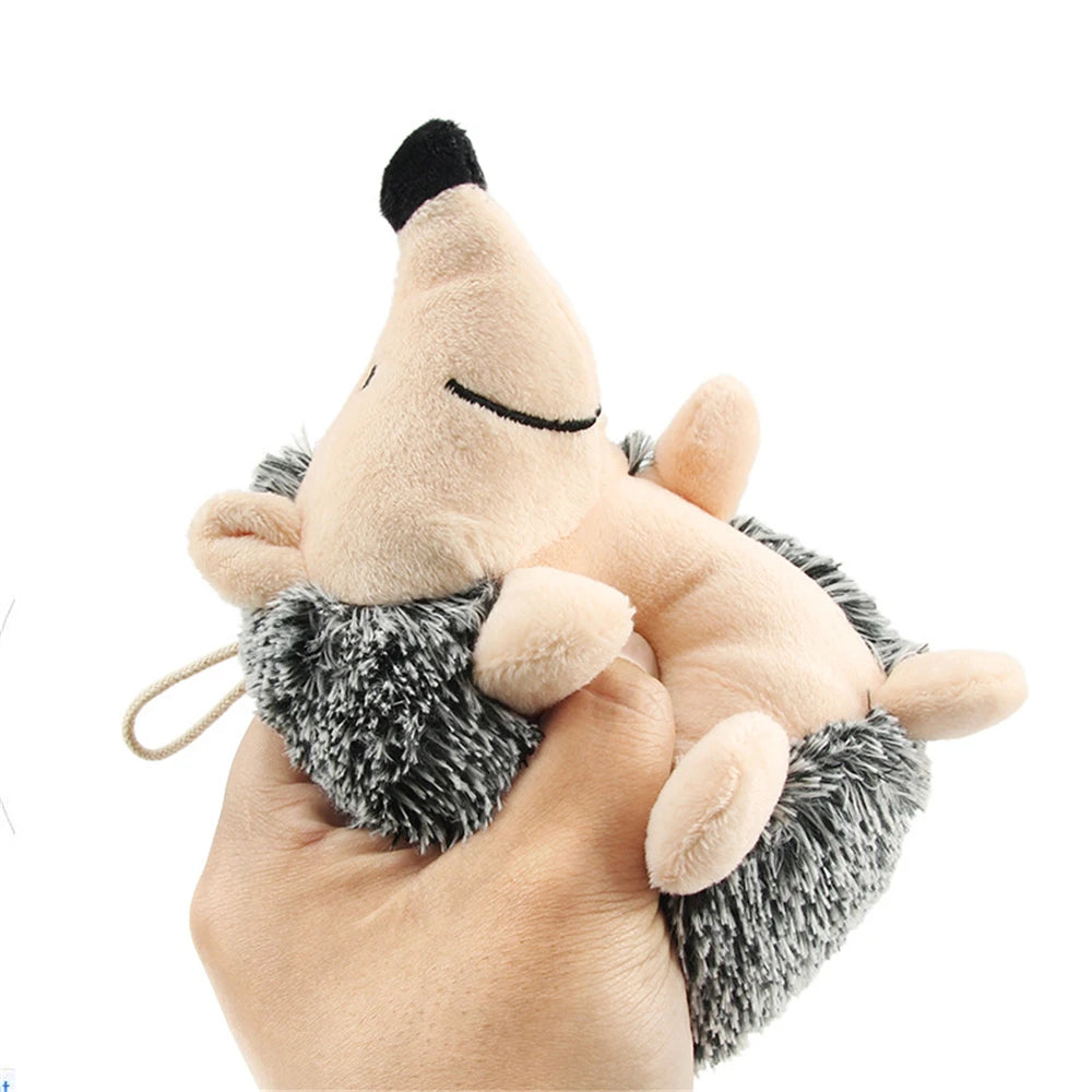 Dog Chew Squeaky Toy Lovely Cartoon Hedgehog Shaped Plush Stuffed Animals Toy Pet Puppy Interactive Training Molar Biting Toys