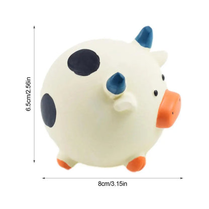 Small Dog Squeaky Toys Round Cartoon Animal Shape Indestructible Dog Teething Toys Reduces Buildup Without Brushing No Stuffing