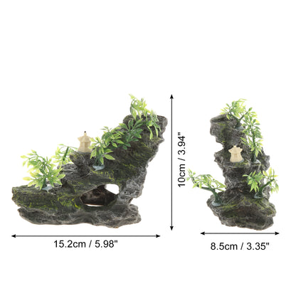 UXCELL Artificial Resin Rockery Fish Tank Landscape Aquarium Decor Mountain Hiding Cave Pet Supplies Ornament Accessories