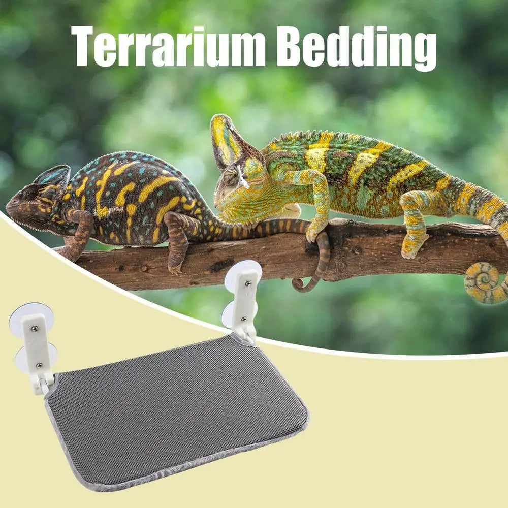 Reptile Window Perch Foldable Suction Cup Hammock Reusable Lizard Bed Breathable Chameleon Perch for Resting Sleeping Playing