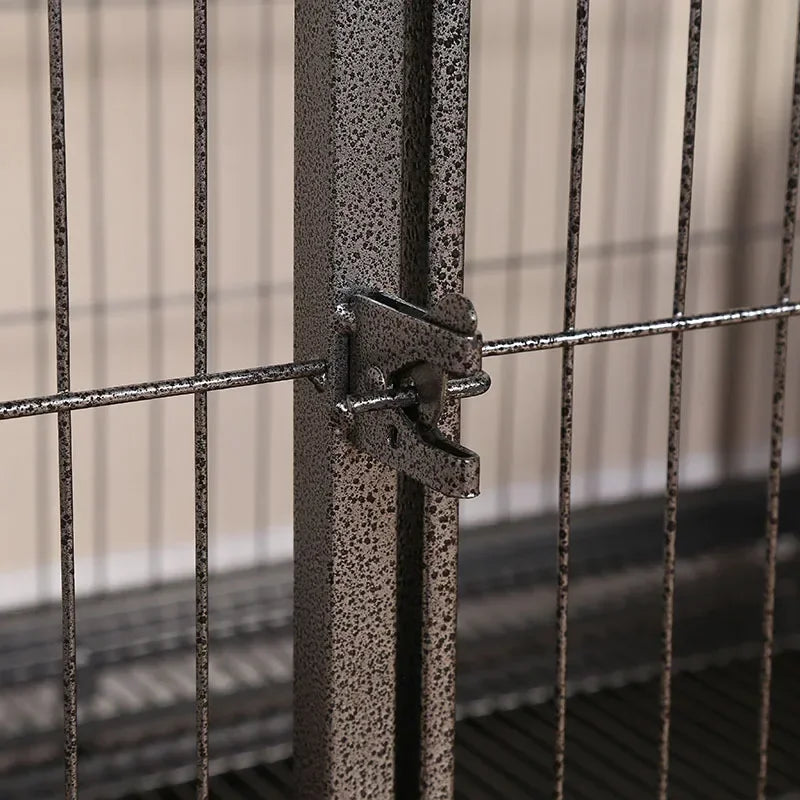 Manufacturer wholesale new pulley pet cage 160 * 94 * 110cm large reinforced stainless steel square tube practical dog cage