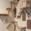 Cat Climbing Shelves Wall Mounted Cat Hammock and Steps Walking Jumping Platform for Wooden Furniture Kitty Playing and Sleeping