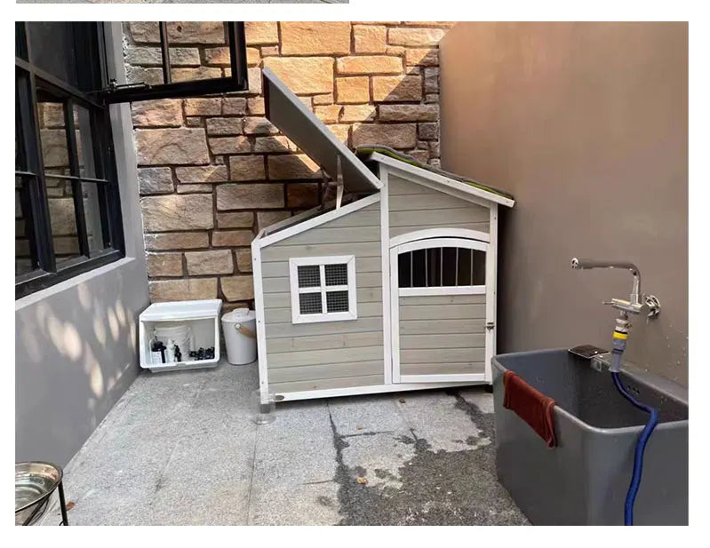 Dog House Outdoor Large Dog Kennel Wooden VillaHouse Cat Nest Rainproof Waterproof Sunscreen Outdoor Pet Cage