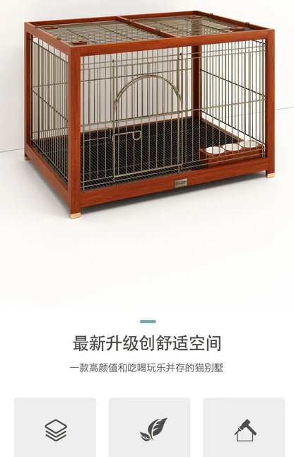 Yitongju new solid wood dog cage indoor luxury dog villa large, medium and small Shiba Inu Corgi pet kennel cage