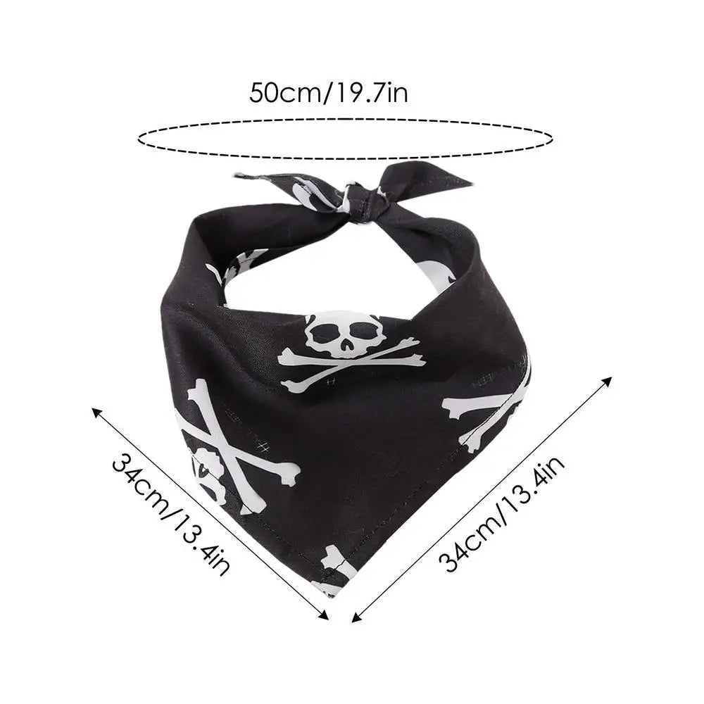 Dog Scarf Pet Costume Saliva Towel Adjustable Pumpkin Dog Scarf Triangle Pet Scarf Skull Washable For Boy Girl Toy