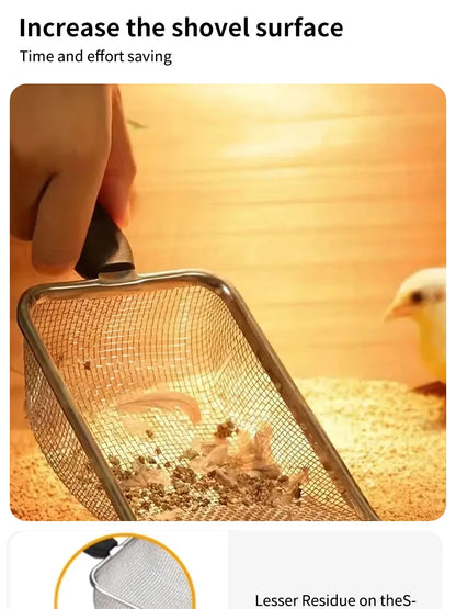 Fine Hole Cat Litter Scoop Pet Products Stainless Steel Scoop For Small Cat Litter Pet Feces Cleaning Filter Scoop