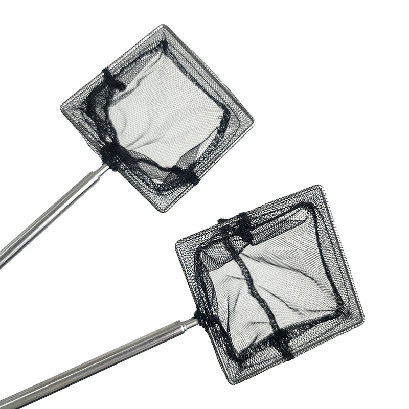 Stainless Steel Aquarium Long Handle Square Net Aquarium AccessoriesFish Tank Fishing Net Landing Net for Fish Durable Products