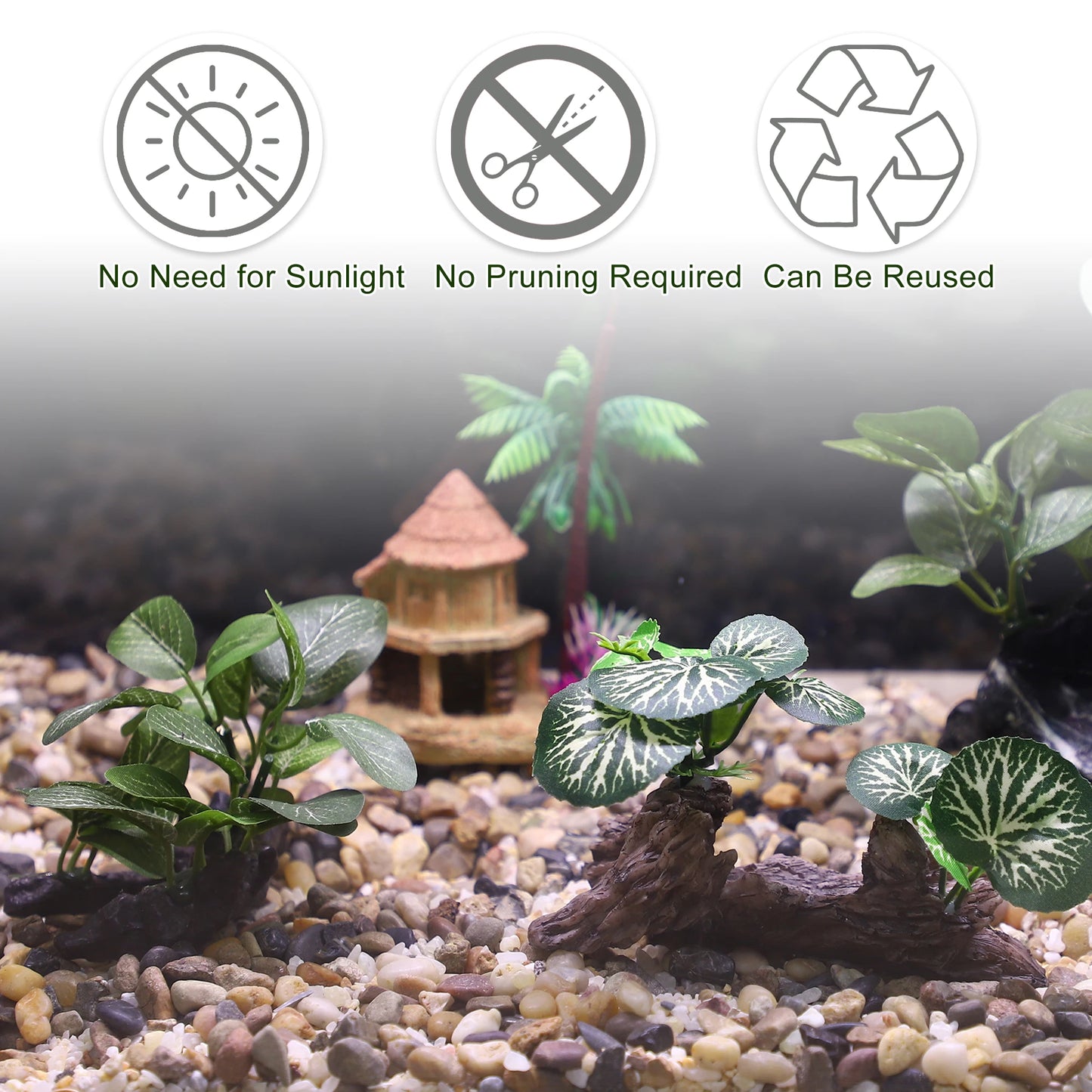 UXCELL Aquarium Artificial Plants Simulation Water Weeds Decorative Aquarium Decor Sets for Fish Tank Decoration Accessories