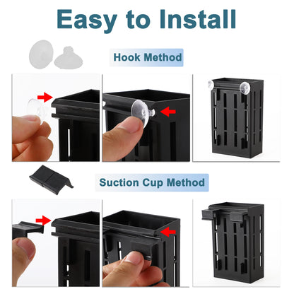 UXCELL Fish Tank Water Plant Holder Aquarium Plant Holder Aquatic Plant Cups Emersed Plastic Pot with Hooks Suction Cups