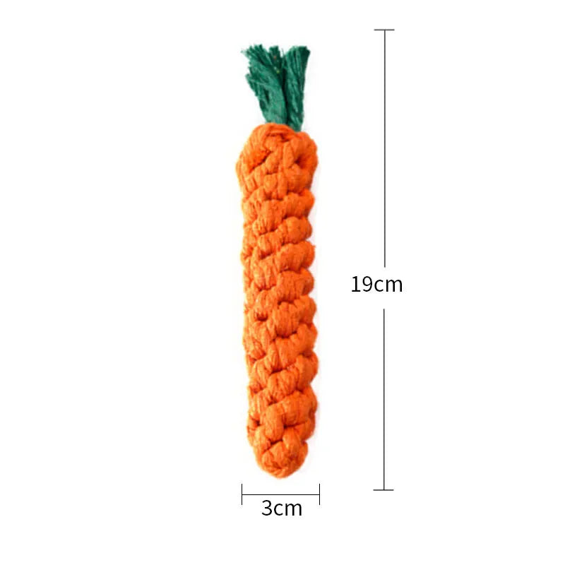 Dog Toy Carrot Knot Rope Ball Cotton Rope Durable Braided Chew Toy Puppy Cleaning Teeth Bite Resistant Pet Supplies Accessories