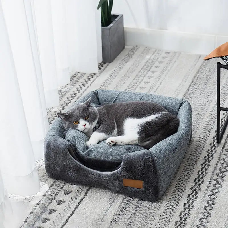 New Triangle Cat Nest New Deep Sleep Comfort In Winter Cat Bed Closed Cat House Pet Nest Safe Pet House Pet Supplies