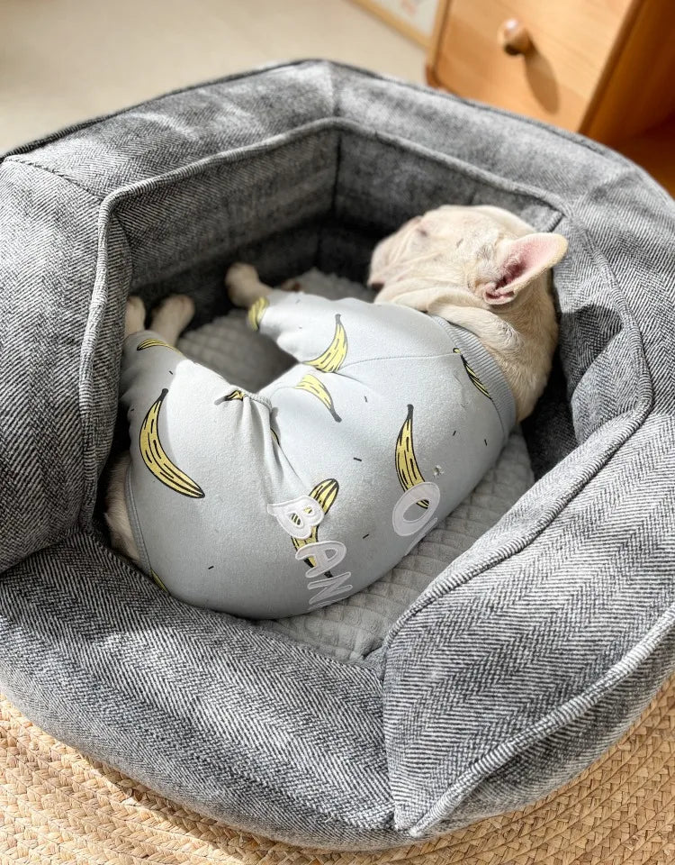 Deep sleep hexagonal dog sofa French fighting kennel dog bed fully removable and washable pet bed thick warm dog cushion