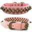 Spiked Dog Collar Mushroom Rivet PU Leather Dog Collars Adjustable Spike Studded Pet Collar for Pitbull Mastiff Husky Rottweiler