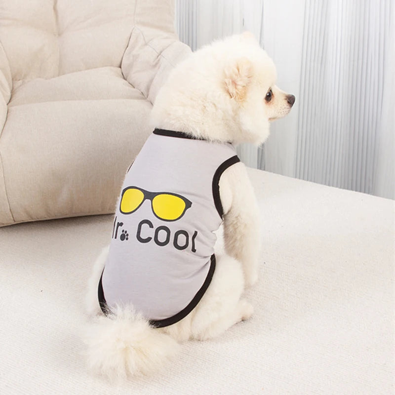 Summer Cotton Puppy Dog Vest Shirt Letter Print Pet Clothes for Small Dogs Chihuahua Pinscher Yorkshire Shirts mascotas Clothing