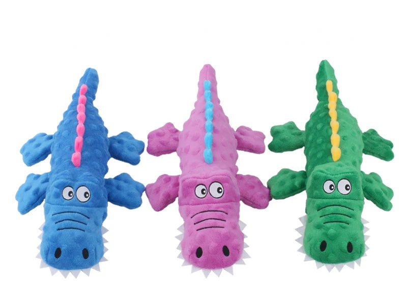 Pet plush toy sounding crocodile molars bite-resistant cute cartoon dog dog toy pet supplies