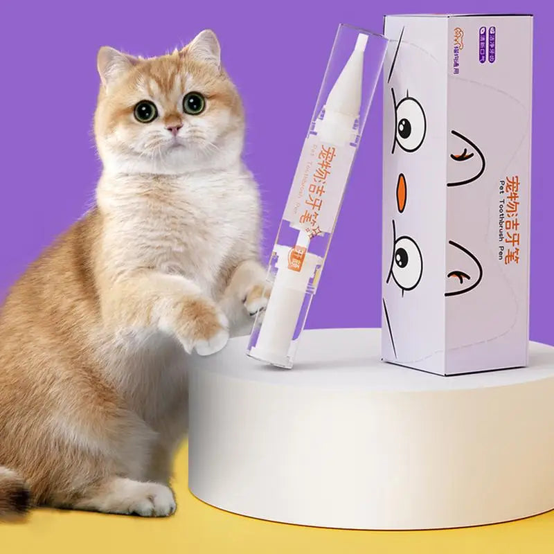 Pet Teeth Cleaning Pen Cat/Dog Tooth Whiten Pen Pet Grooming Toothbrush Cleaning Kit Fresh Breath Soft Bristles Pet Toothbrushes
