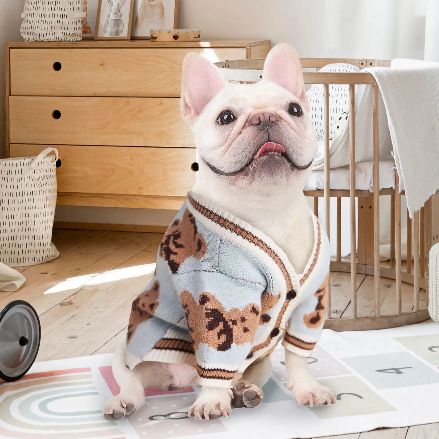 Autumn Winter Dog Clothes Chihuahua Bichon Pet Dog Sweater Soft Striped Cardigan Coat Puppy Warm Knitted Jacket Dog Girl Costume