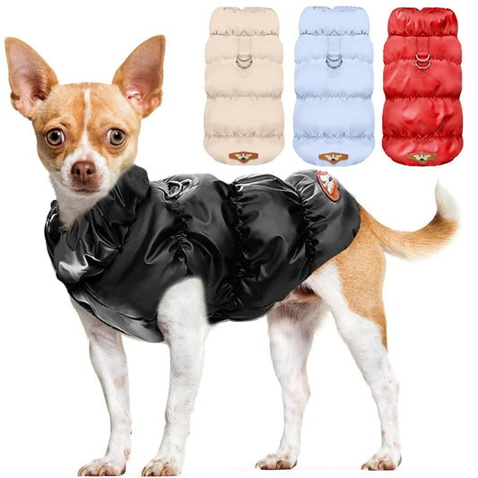 Winter Dog Down Jacket for Small Medium Dogs, Thicken Warm Puppy Puffer Jacket Turtleneck Padded Coat Cold Weather Dog Clothes