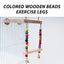 CAWAII KENNEL Pet Bird Swing Toy Wooden Parrot Perch Stand Playstand with Chewing Beads Cage Playground for Budgie Birds