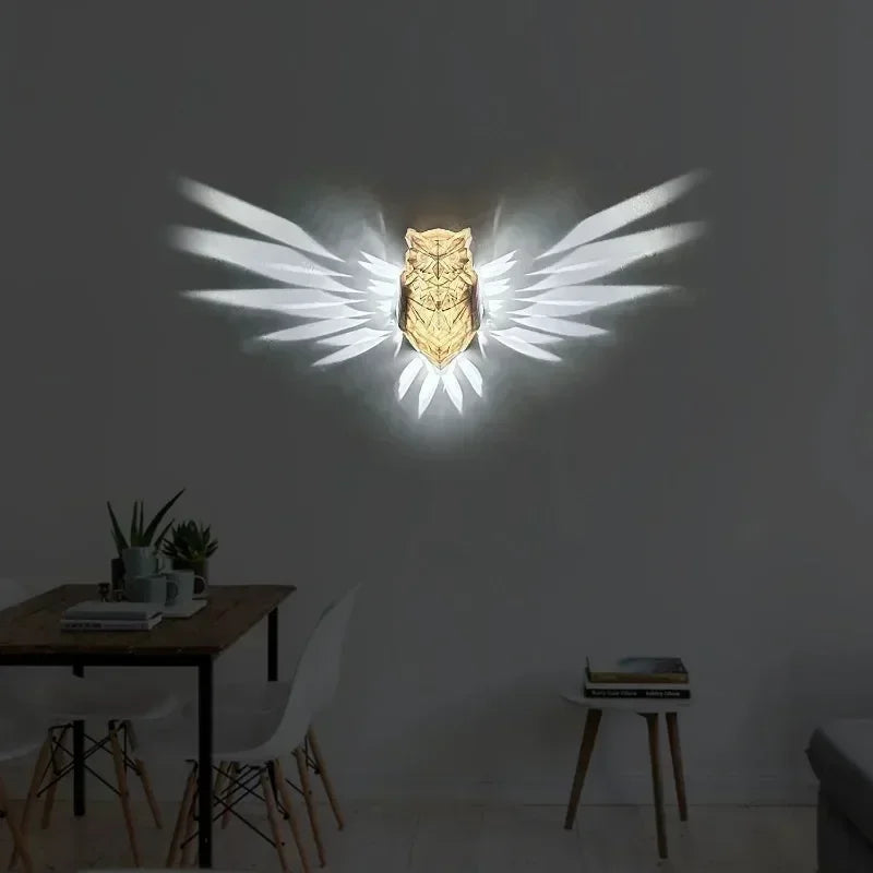 Bird Wall Lamp Creative Halloween Owl Eagle Shape Projector Modern Atmosphere Sconce Light 3D Print Body Animal Lighting Lustre